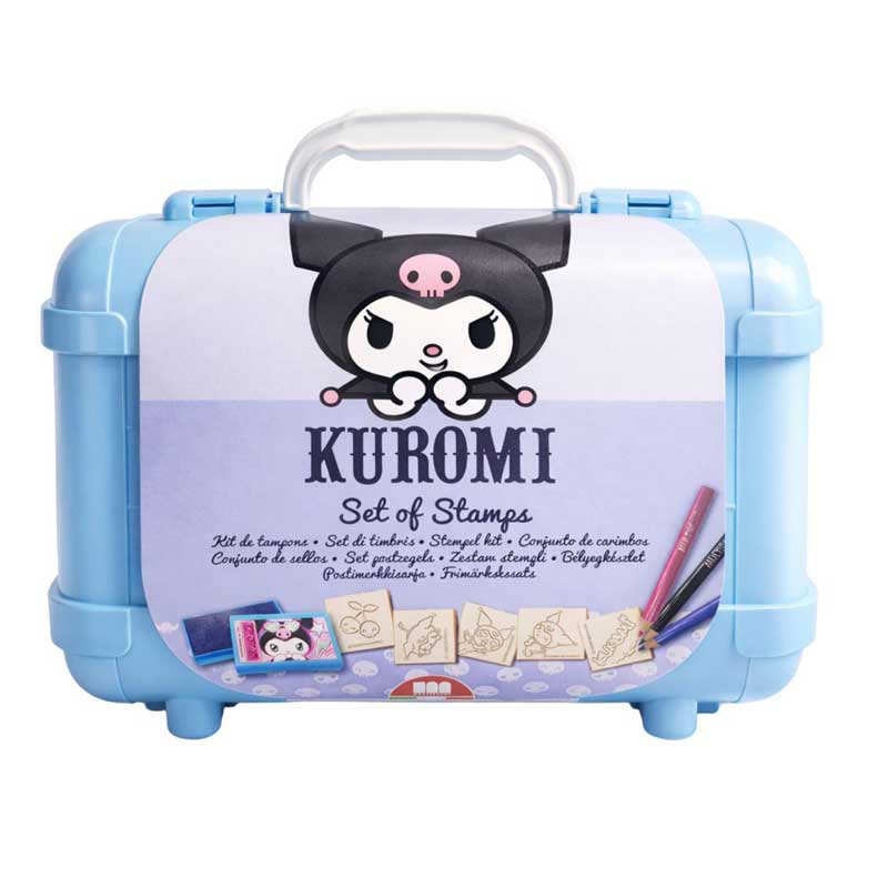 Арт куфарче Kuromi с 10 цветни молива, 5 печата и пъзел стикери за декорация