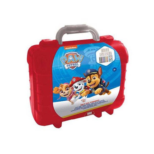 Арт куфарче Paw Patrol с 10 цветни молива, 5 печата и пъзел стикери за декорация