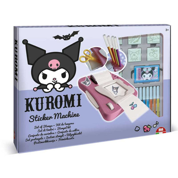 Комплект за създаване на стикери Kuromi с 12 флумастери, 50 стикери, 7 печата и книжка за оцветяване