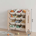 Подвижен пластмасов органайзер Feelkids за детски играчки - кафяв