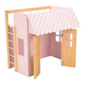 Розова дървена къща Arias от серията Nature за кукли с легло