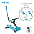 Сгъваема тротинетка 5 в 1 GLOBBER GO UP ACTIVE LIGHTS 360° - аква