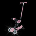 Тротинетка със седалка 5 в 1 GLOBBER GO UP DELUXE LIGHTS ECOLOGIC 360° - розова
